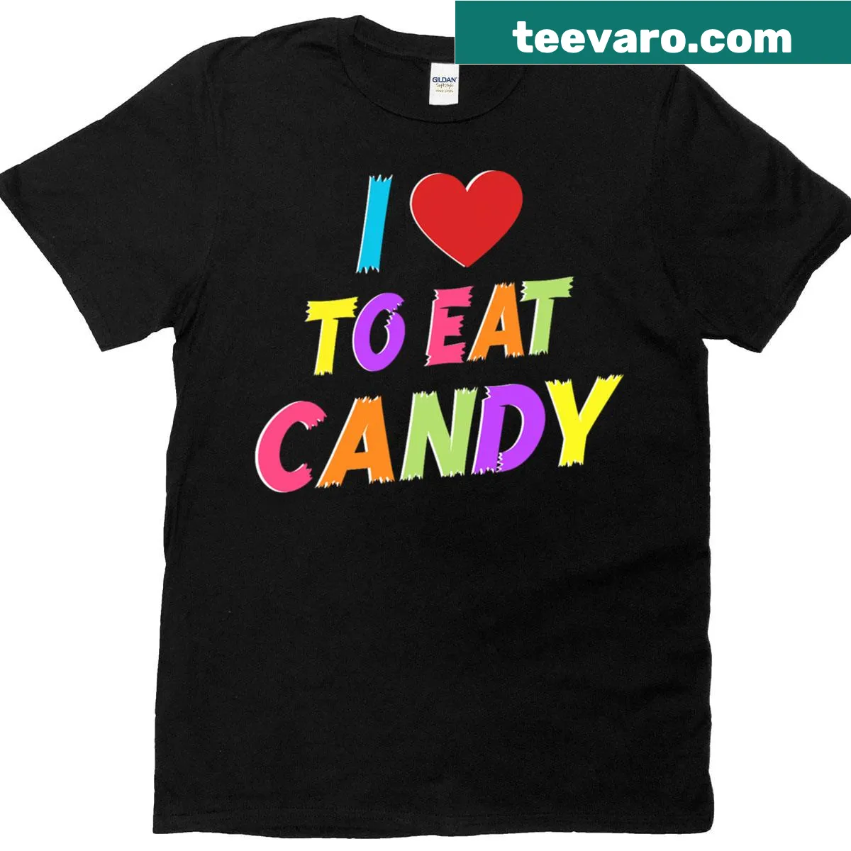 Funny couple T-shirt about loving candy, perfect for matching outfits — on a men's t-shirt