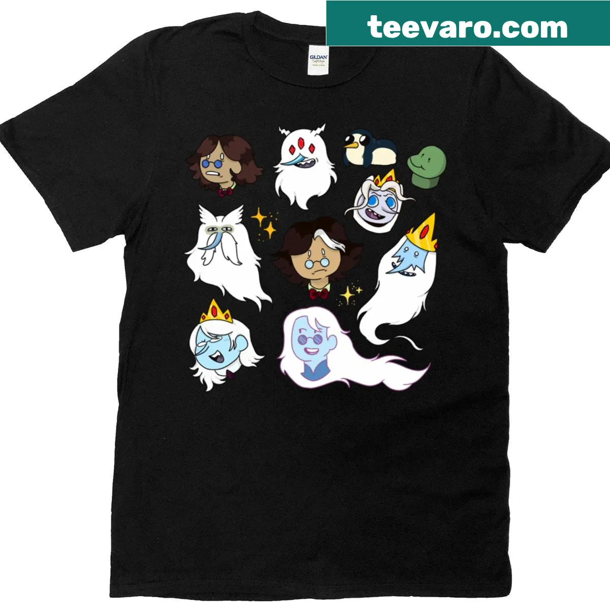 Patterned oversized t-shirt featuring an ice king design — on a men's t-shirt