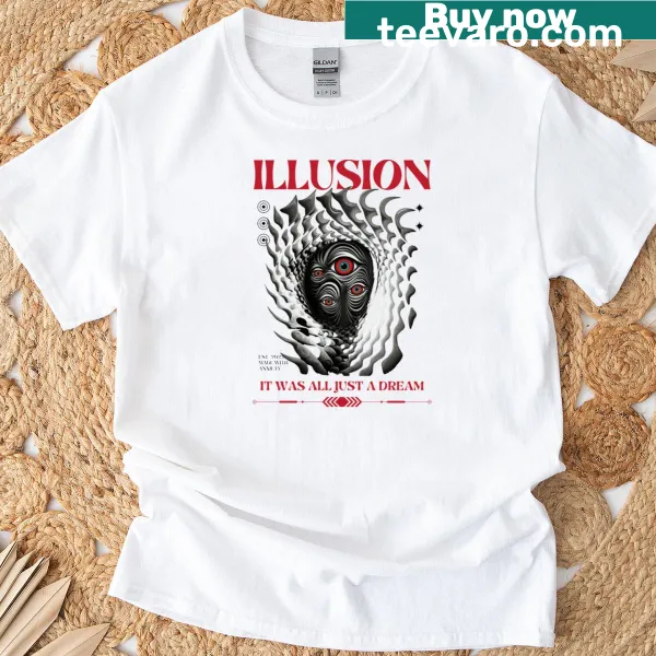 Oversized T-shirt featuring surreal dreamcore art in y2k style
