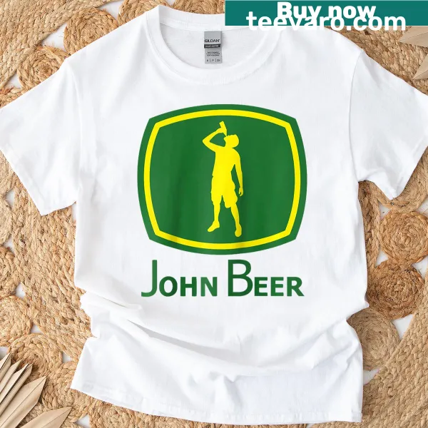Funny beer-themed raglan baseball tee with bottles and cans graphic.