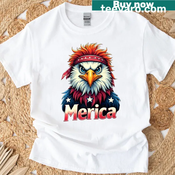 Patriotic eagle T-shirt celebrating freedom for the Fourth of July