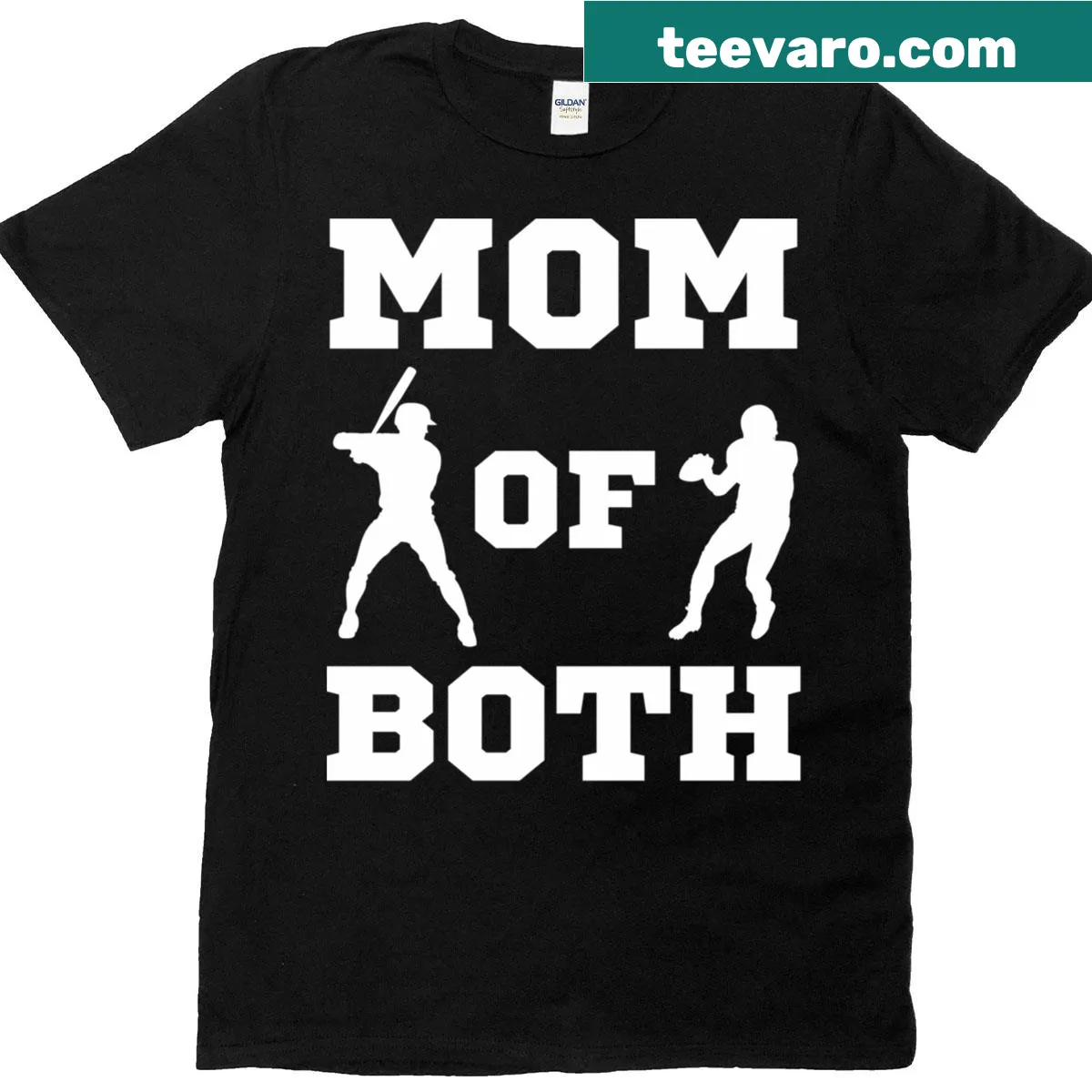 Mom t-shirt celebrating both football and baseball — on a men's t-shirt