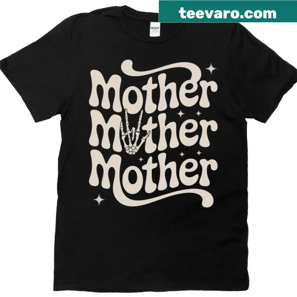 Retro typography with skeleton hand design on a t-shirt