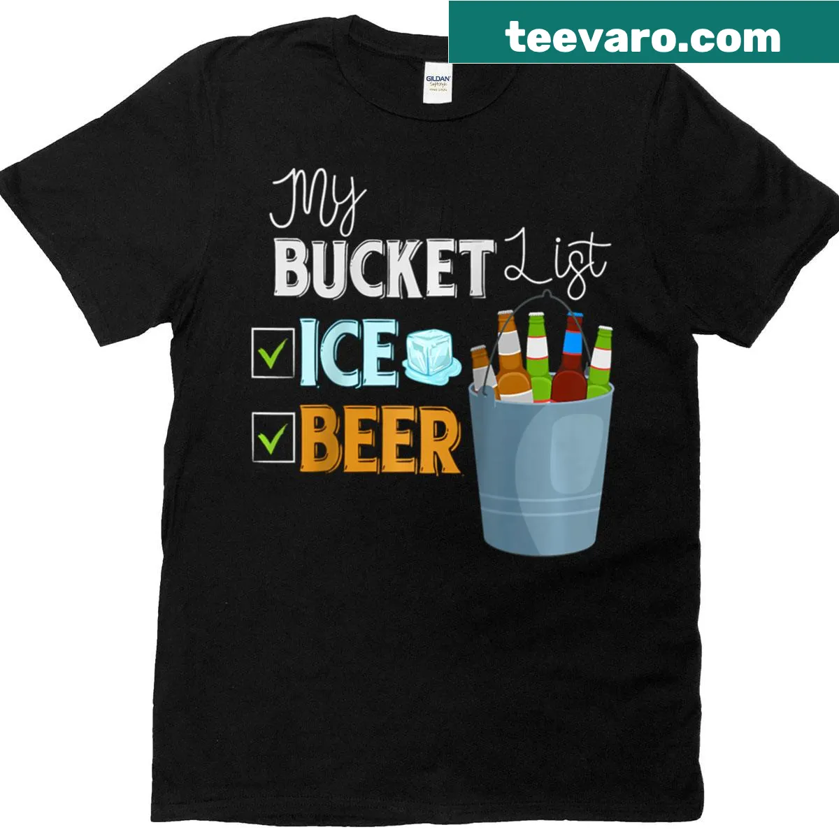 Playful text design celebrating cold beer and summer on a raglan tee — on a men's t-shirt