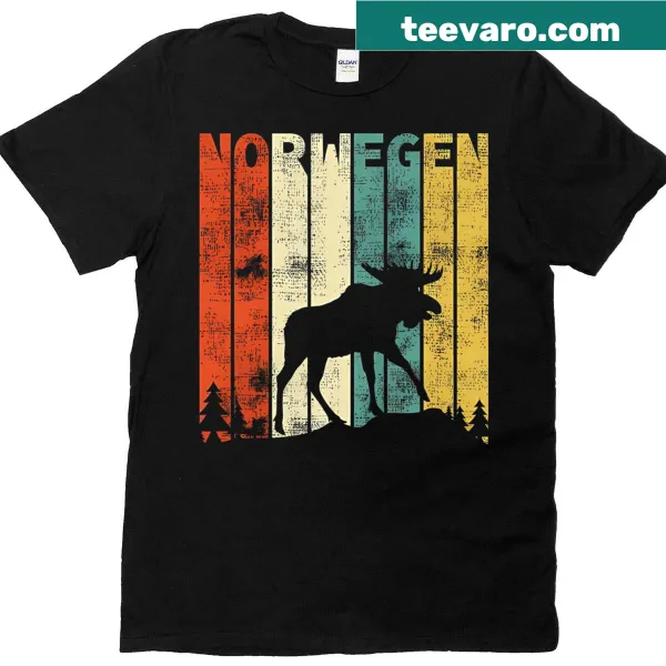 T-shirt featuring Norway-themed graphic with North Cape and Oslo