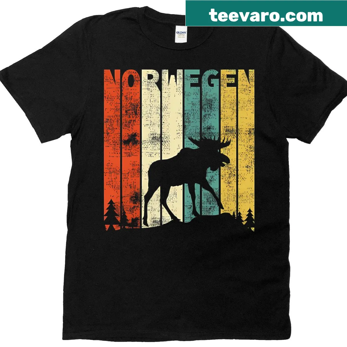 T-shirt featuring Norway-themed graphic with North Cape and Oslo — on a men's t-shirt