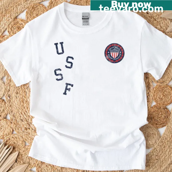 USA Soccer raglan baseball tee featuring offset kick emblem