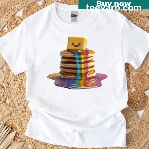 Oversized T-shirt with pancakes and positivity graphic