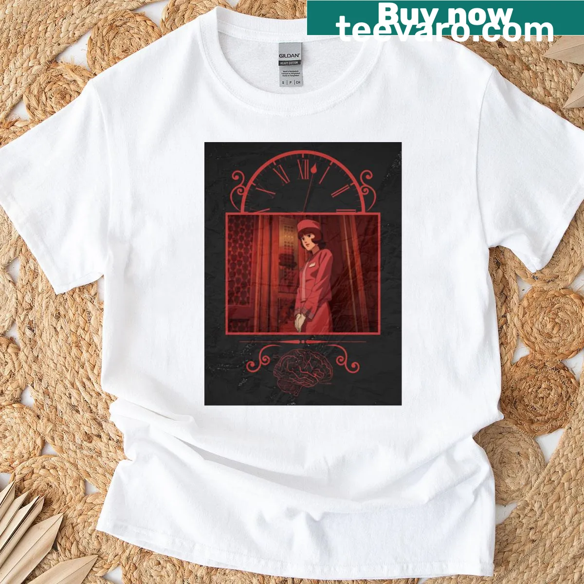 Oversized T-shirt with playful graphic design inspired by film — on a men's t-shirt