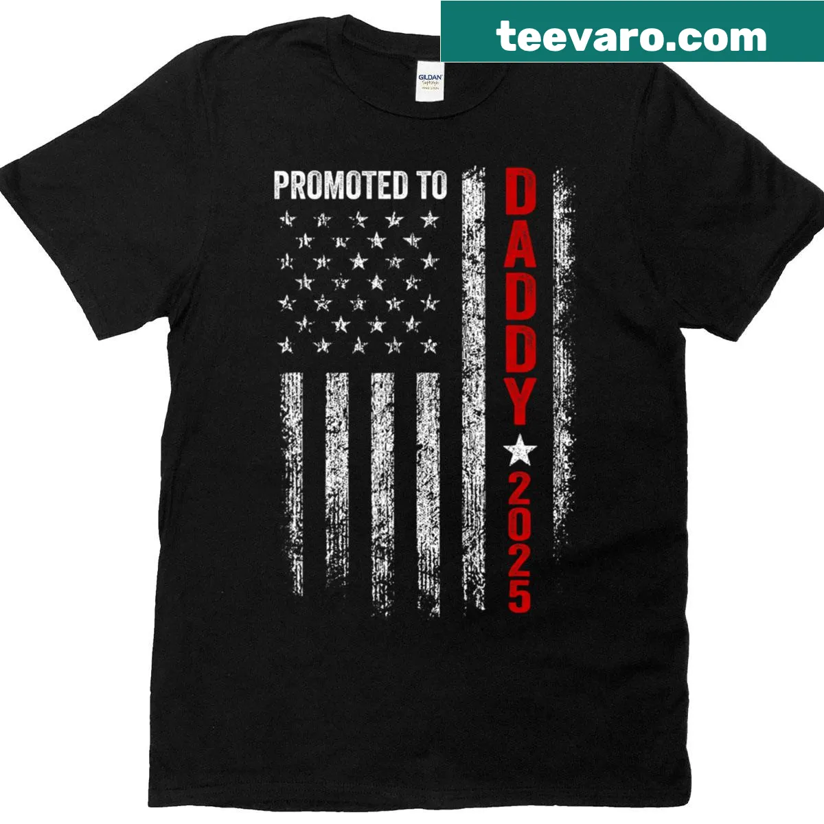Promoted to Daddy graphic for first-time dads — on a men's t-shirt