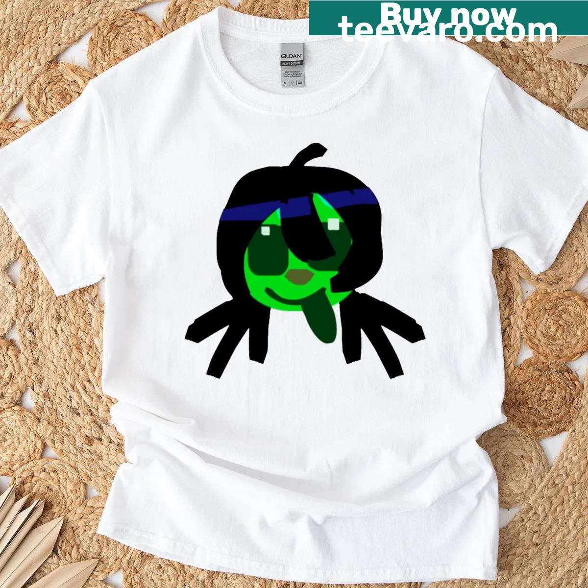 Playful oversized alien graphic t-shirt featuring a cartoon alien design — on a men's t-shirt