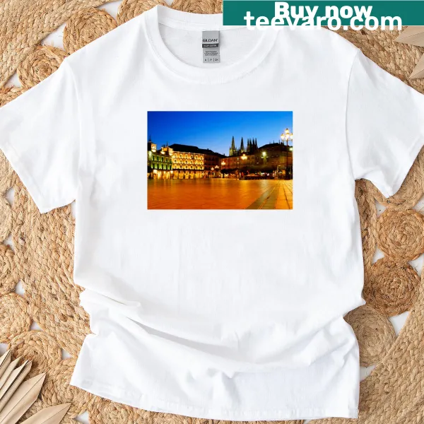 Illustration of Plaza Mayor on a T-shirt
