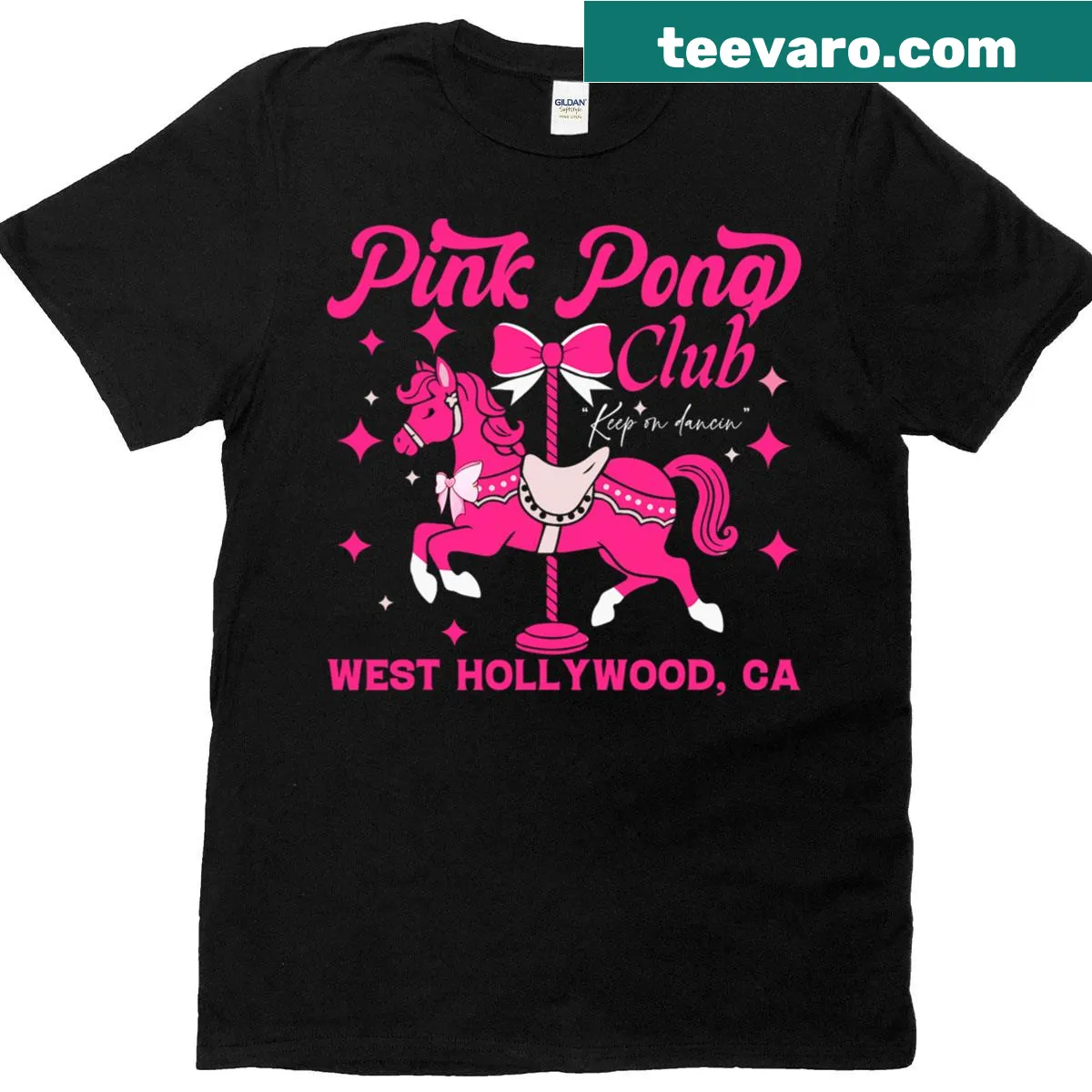 Illustrated T-shirt featuring ponies and heels for girls — on a men's t-shirt