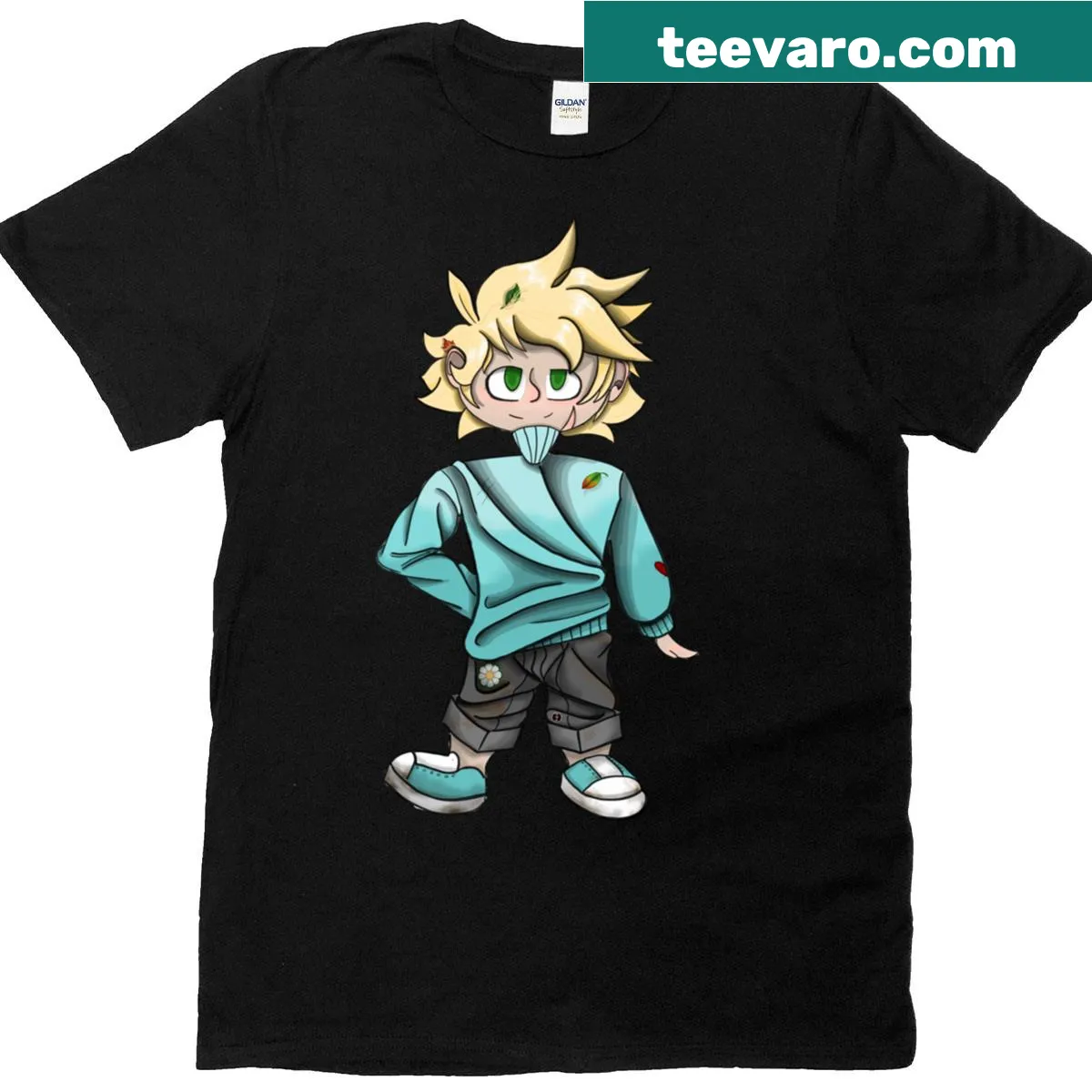 Playful pop piper graphic T-shirt with large typography — on a men's t-shirt