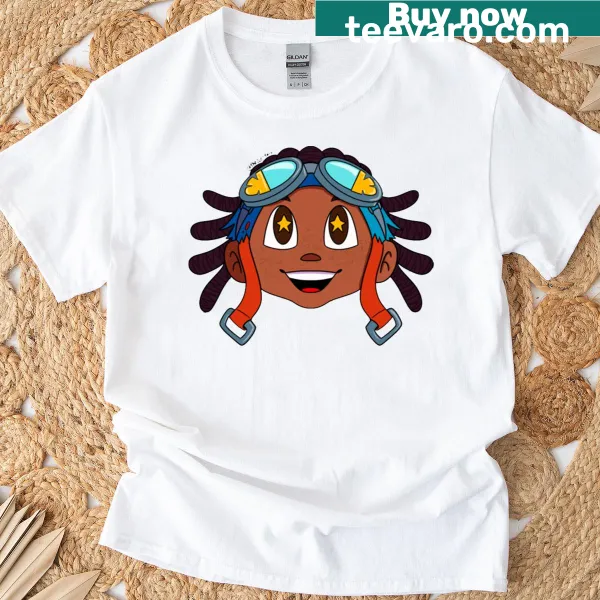 Oversized T-shirt featuring a cartoon puffin design.