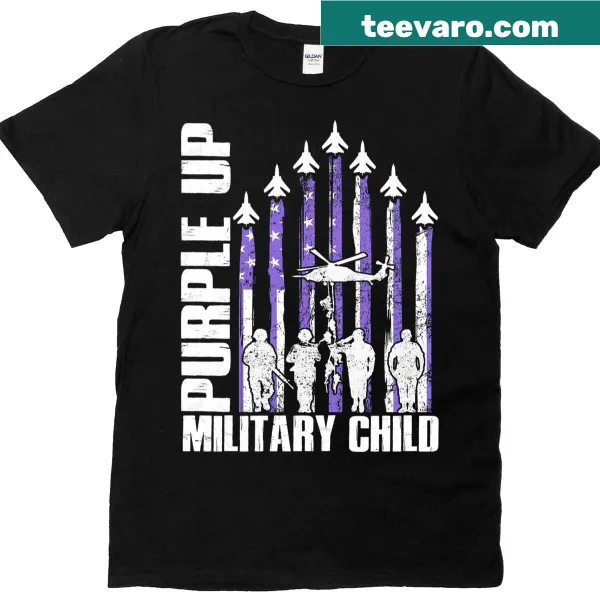 Illustrative T-shirt supporting military children with USA flag design