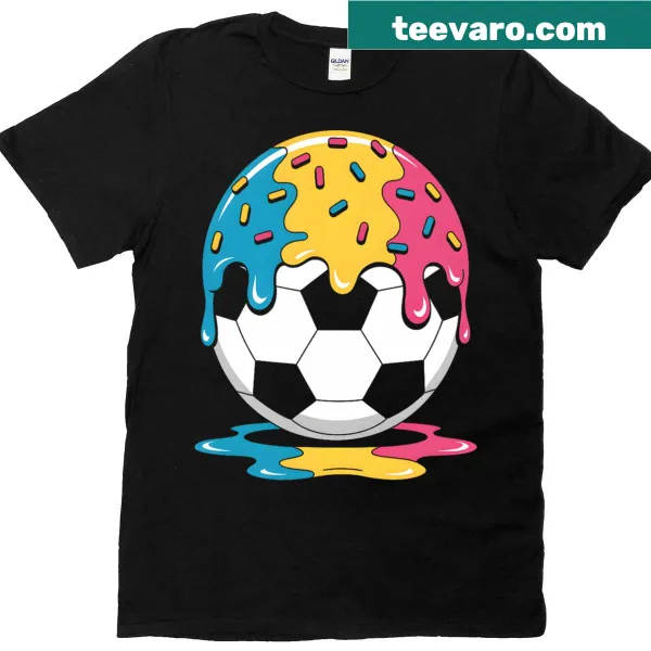 Adorable Soccer Drip T-shirt featuring a soccer ball and ice cream graphic