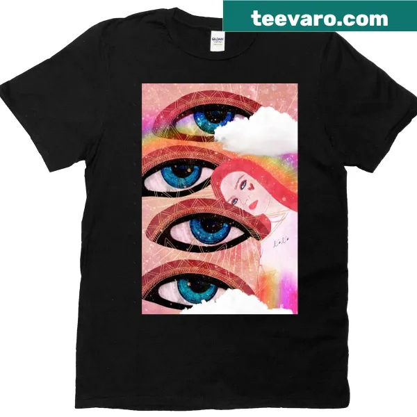 Oversized tee with a third eye graphic representing spirituality