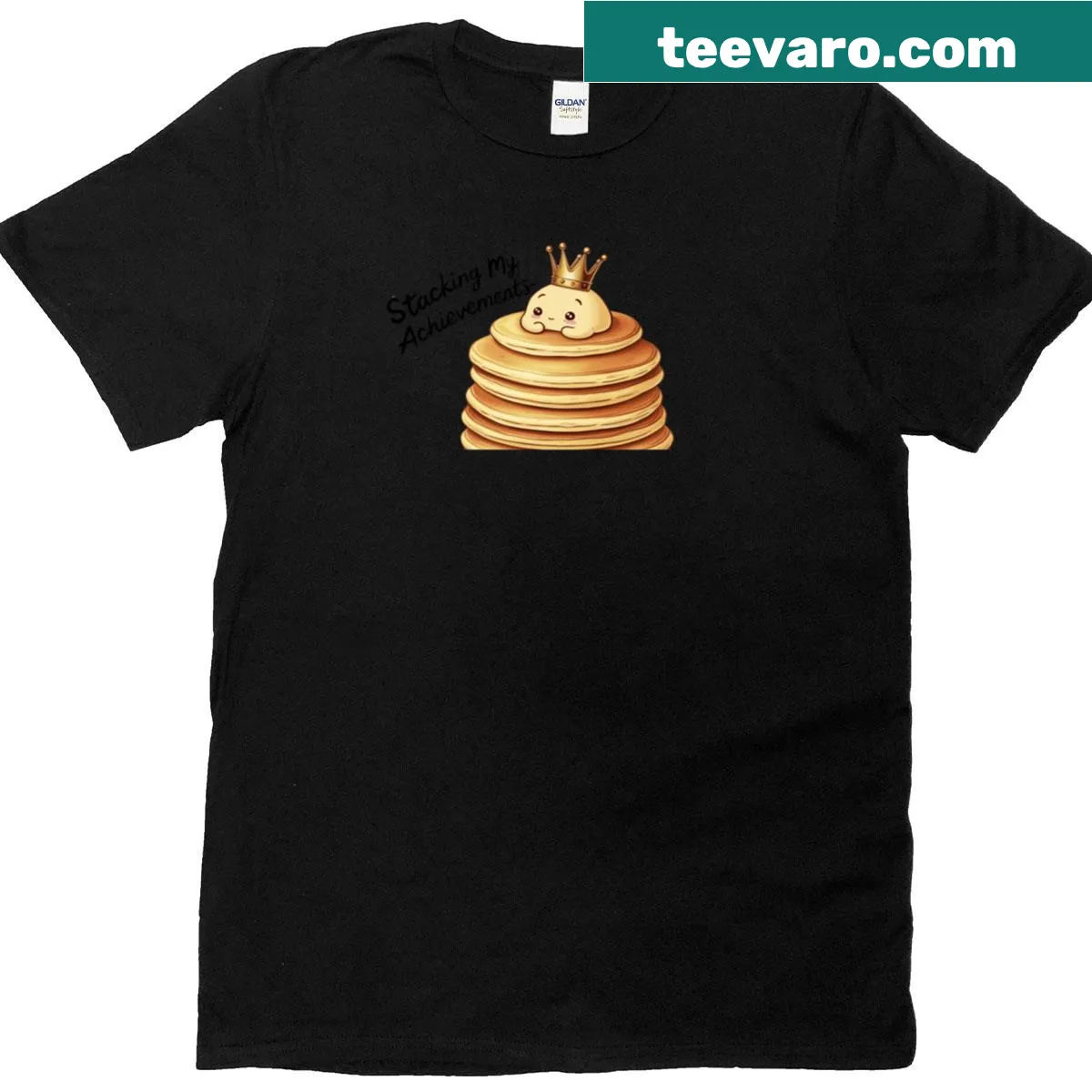 Inspirational T-shirt with the phrase 'stacking my achievements' — on a men's t-shirt