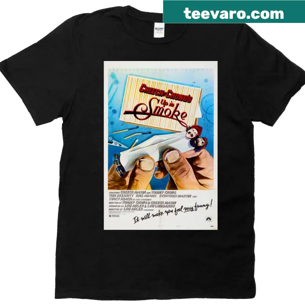 Oversized T-shirt with a retro 'Up in Smoke' movie poster design