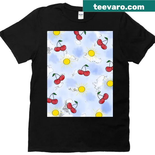 Cheerful summer-themed t-shirt with playful graphics