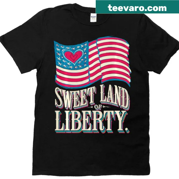 Patriotic hearts graphic on a t-shirt