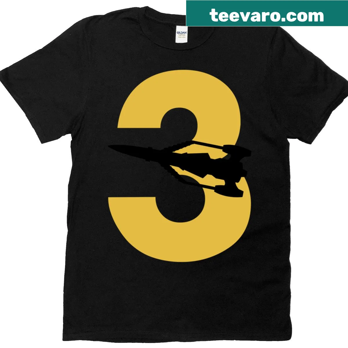 Oversized T-shirt with a Thunderbird Three emblem design — on a men's t-shirt
