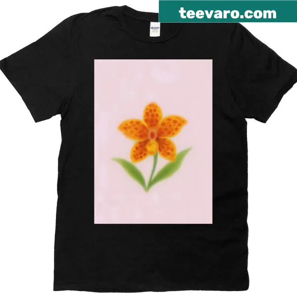 Oversized T-shirt featuring a blooming tiger orchid design