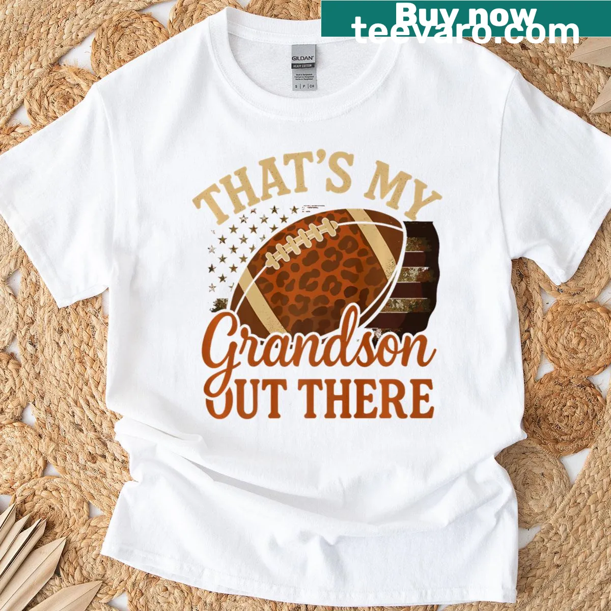 Vintage T-shirt for grandmas with football theme and heartfelt message. — on a men's t-shirt