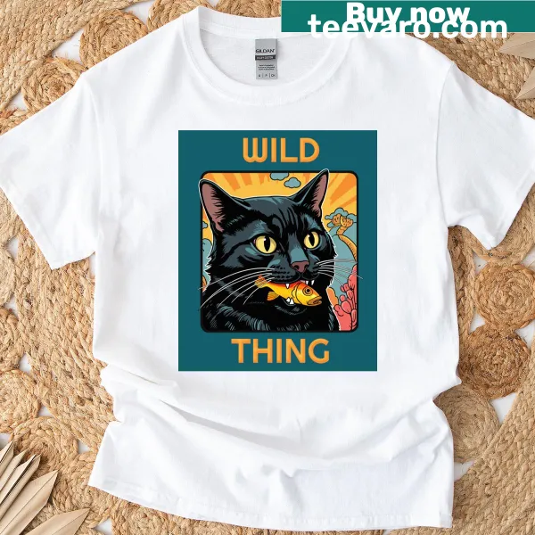 Oversized T-shirt with the phrase 'Wild Thing' printed on it