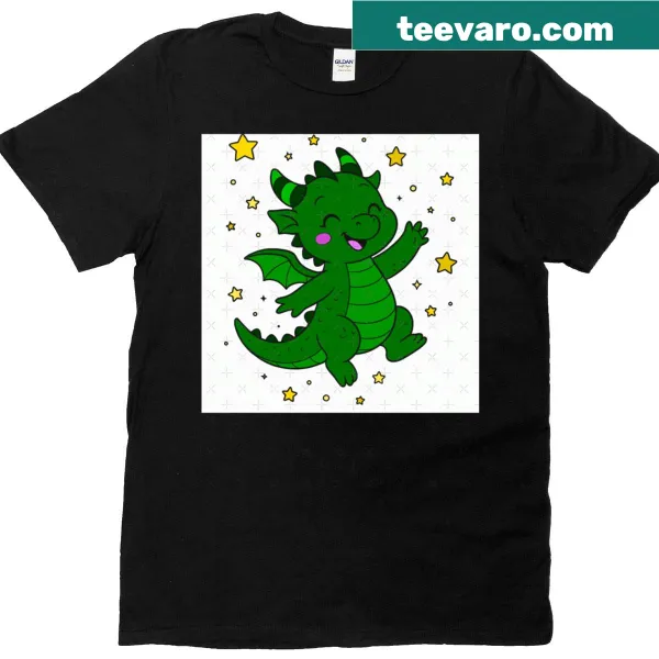 T-shirt featuring a whimsical dragon and 'Wish Upon a Dragon' text