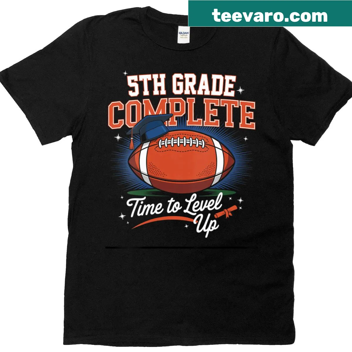 Fun 'Time to Level Up' design for 5th grade completion T-shirt — on a men's t-shirt
