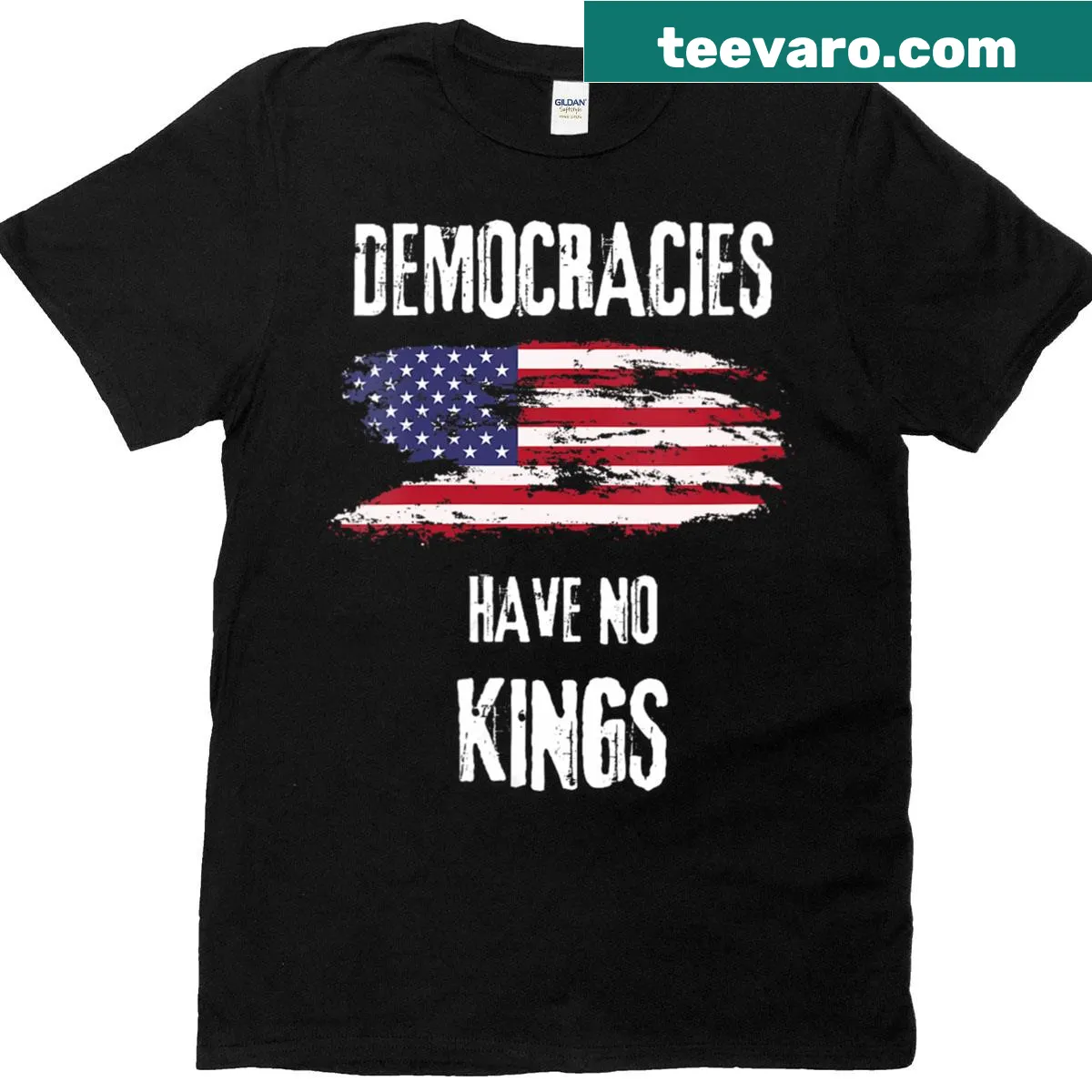 Patriotic T-shirt with a message about democracy and equality — on a men's t-shirt