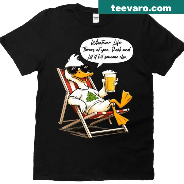Funny duck Christmas shirt with beach vibes and humorous quote