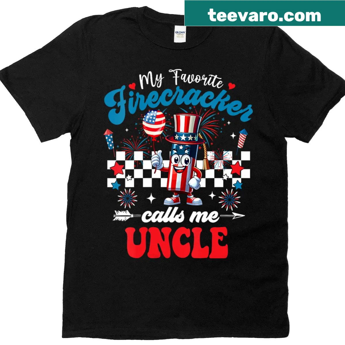 Patriotic T-shirt for uncles celebrating July 4th — on a men's t-shirt