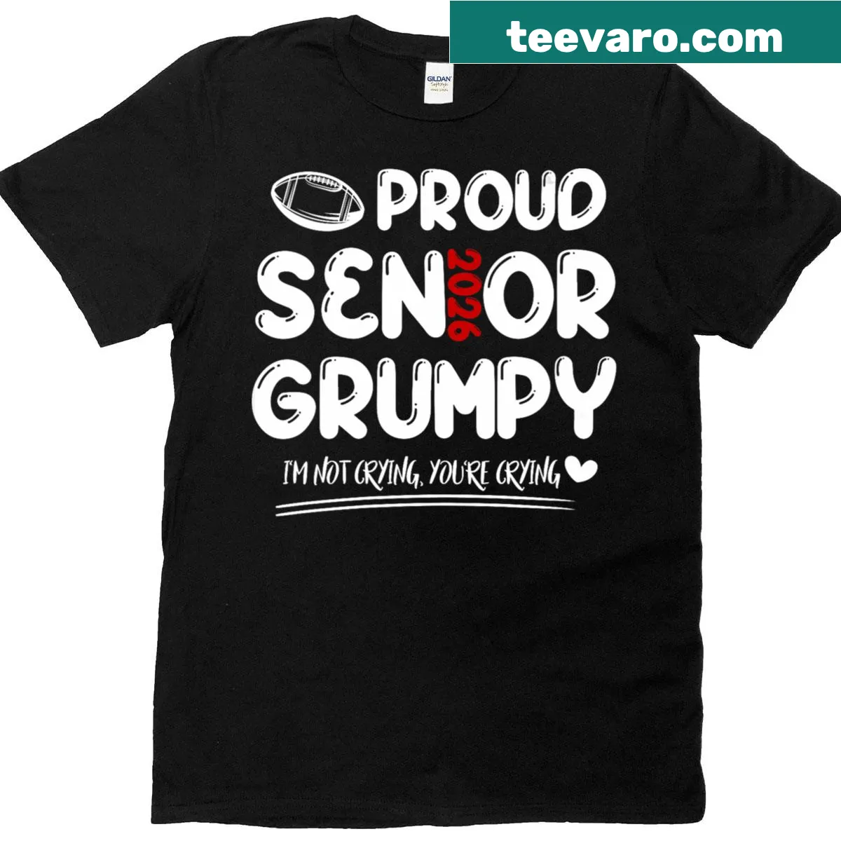 Sarcastic t-shirt for proud Grumpy mom with playful football message — on a men's t-shirt