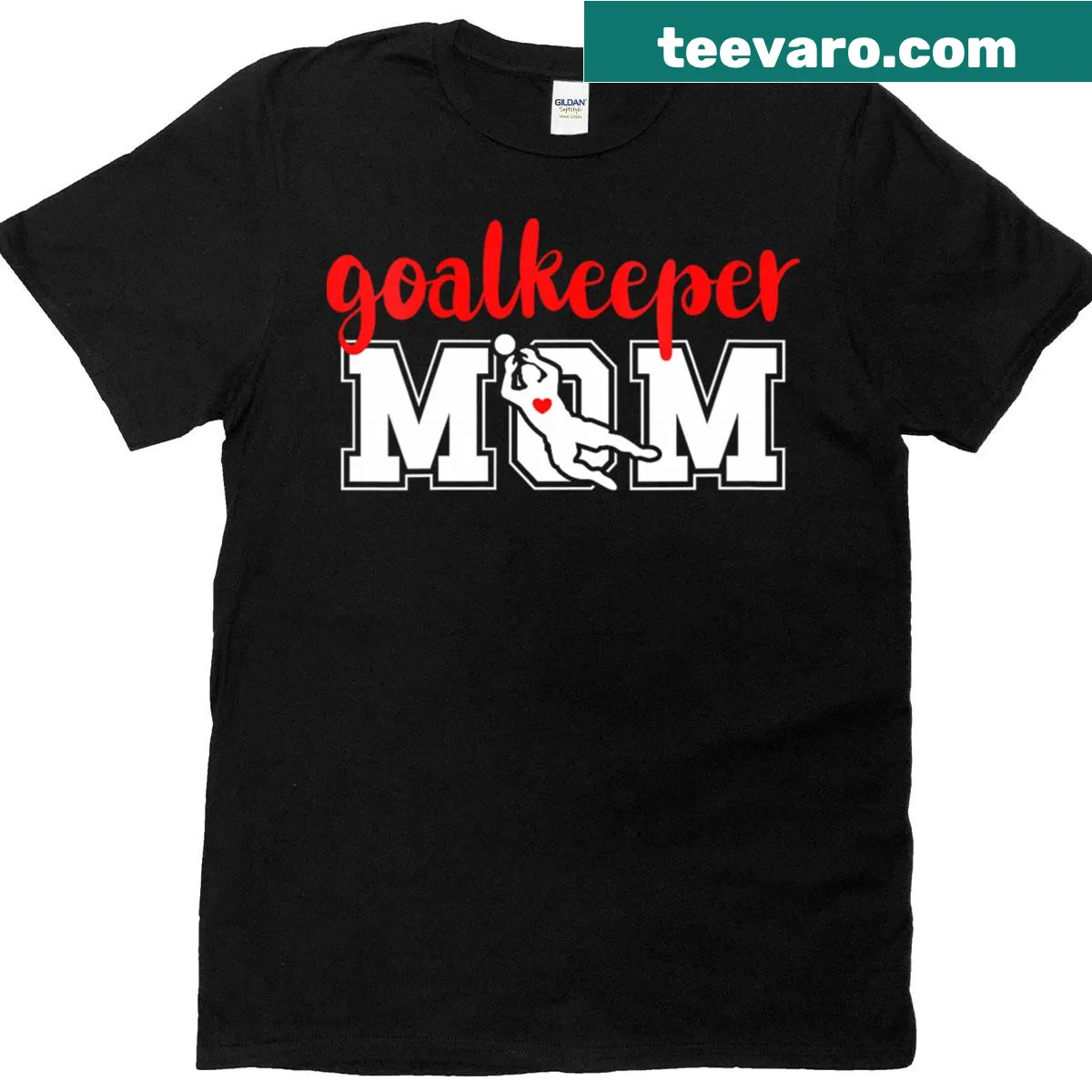 Mom of a Soccer Keeper T-shirt with heartfelt typography — on a men's t-shirt