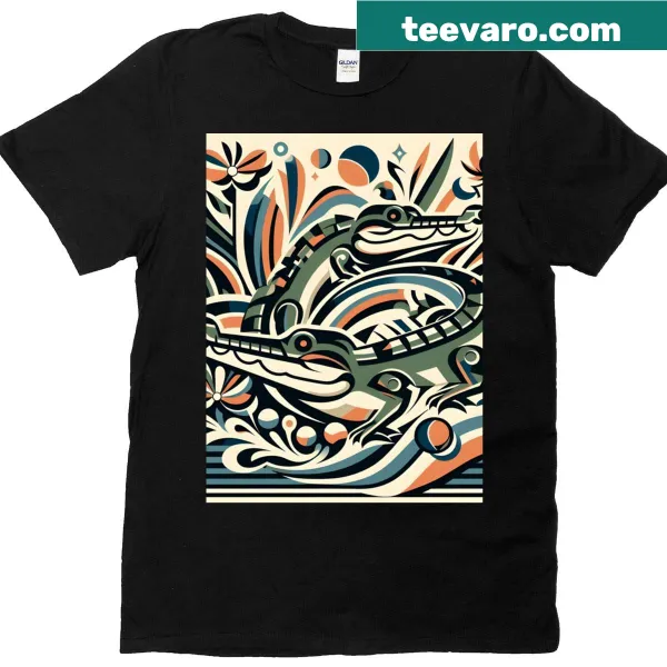 Playful alligator graphic on a T-shirt