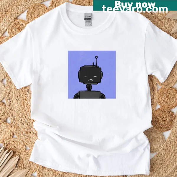 Abstract shapes and typography in a bold design on a T-shirt.