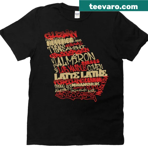 Bold typography T-shirt with 'Atl Ga'