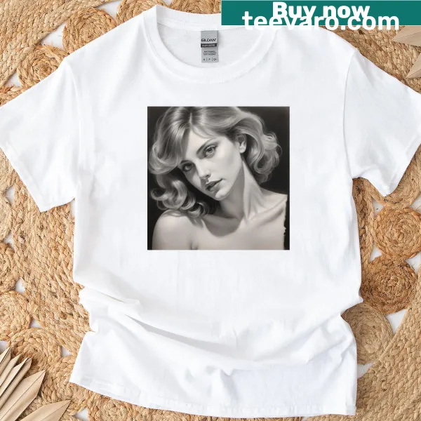 Artistic illustration of a beautiful female figure on t-shirt