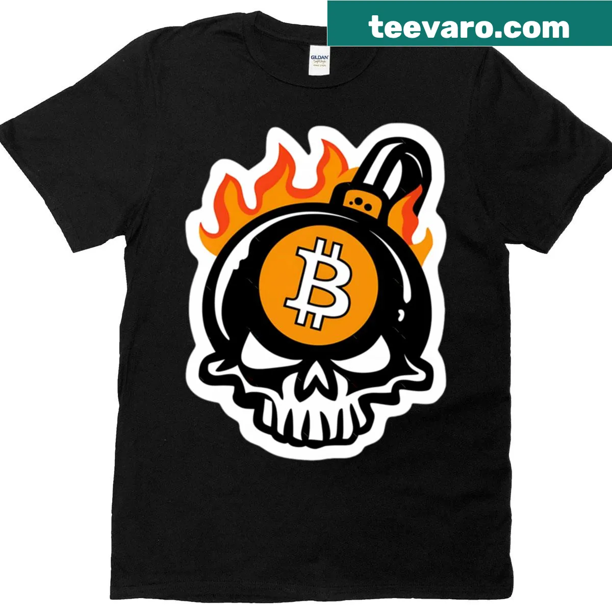 Versatile Bitcoin-themed T-shirt with a minimalist design — on a men's t-shirt