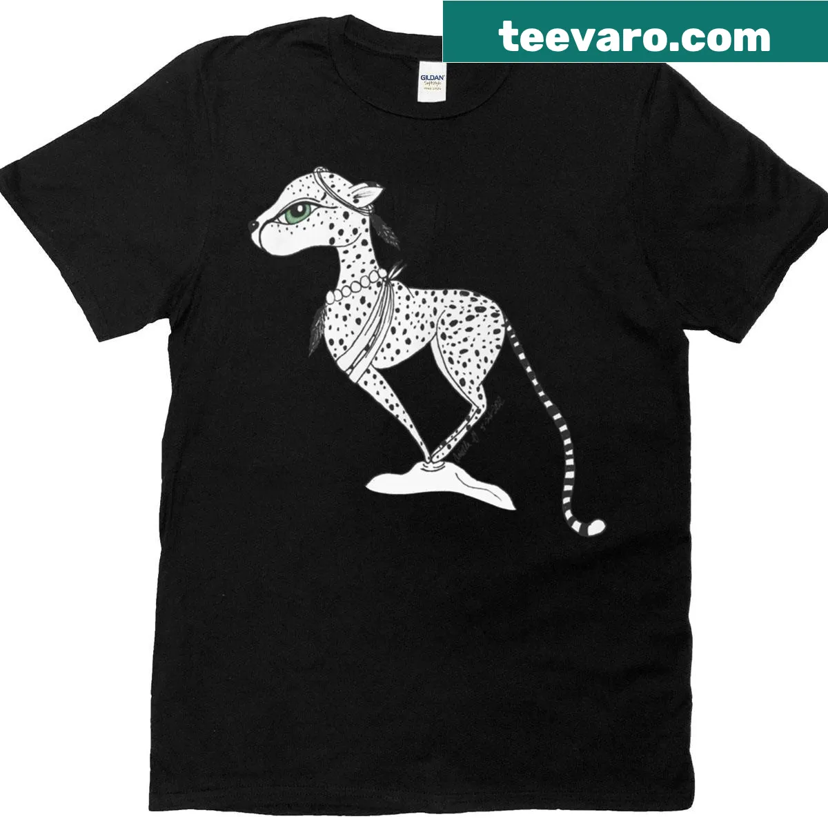 Bold cheetah graphic t-shirt representing strength and agility — on a men's t-shirt