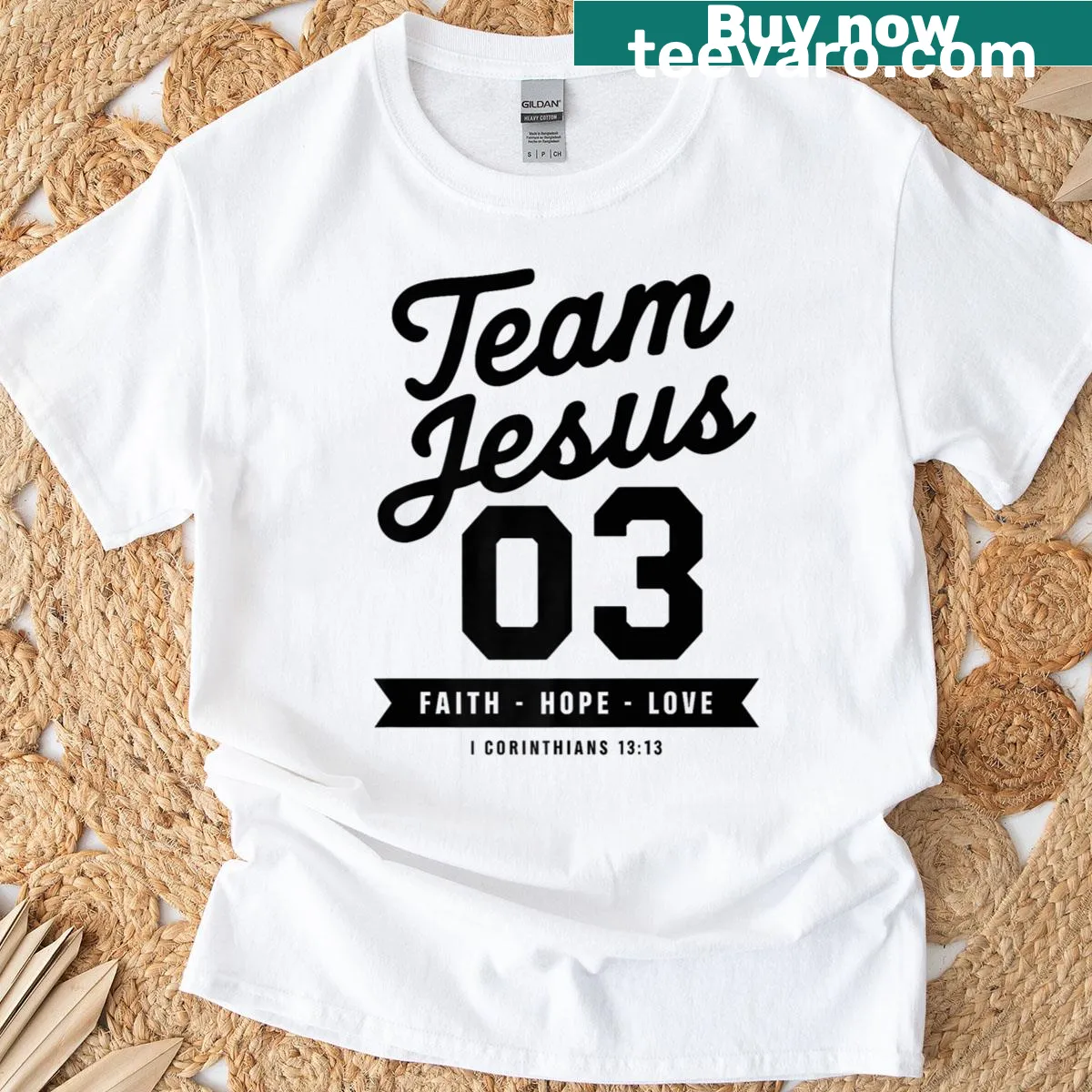 Team Jesus typography graphic on T-shirt — on a men's t-shirt