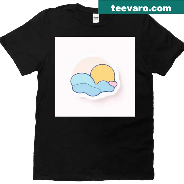 T-shirt featuring abstract digital art and illustrations