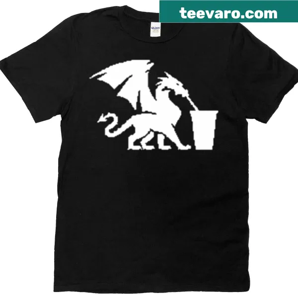 Minimalist dragon silhouette design on t-shirt