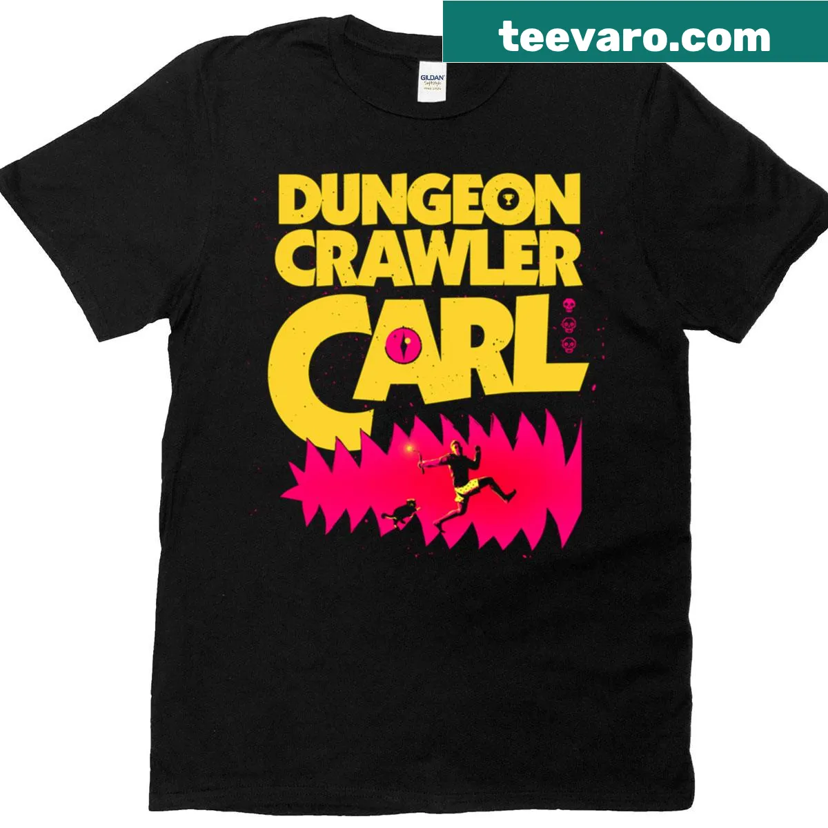 Dungeon Crawler Carl graphic T-shirt for gamers. — on a men's t-shirt