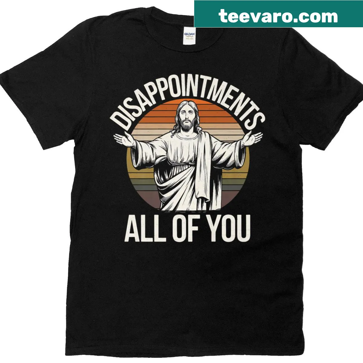 Witty T-shirt featuring humorous Christian-themed graphic. — on a men's t-shirt
