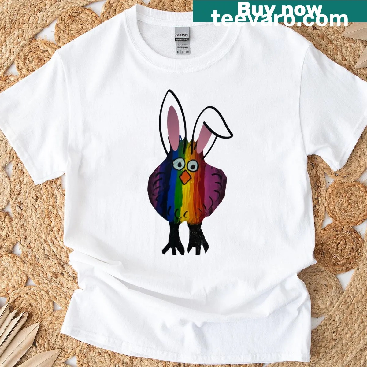 T-shirt with the phrase 'Happy Easter' in cheerful typography — on a men's t-shirt