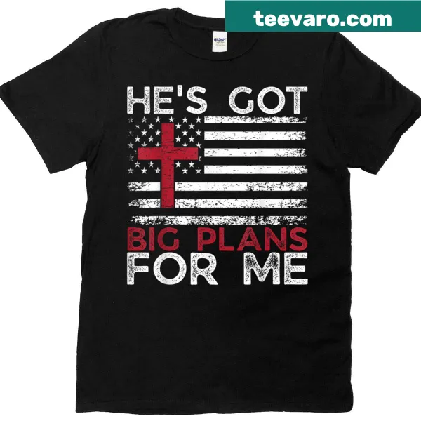 Children's T-shirt with 'He's Got Big Plans For Me' Bible verse design.
